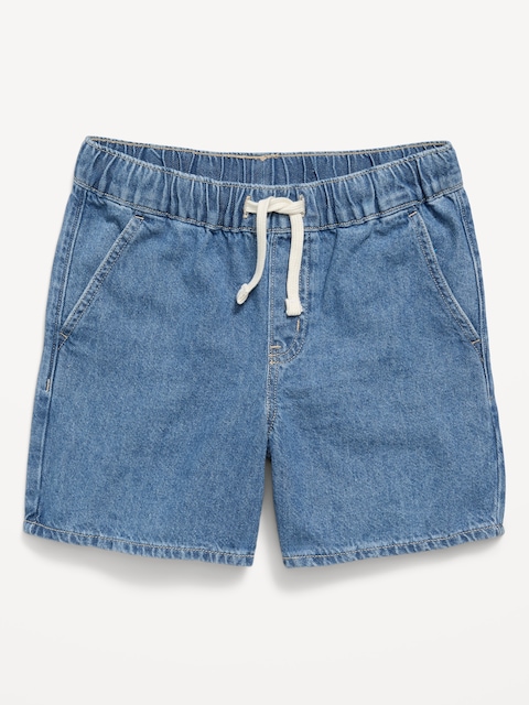 Above Knee Super Baggy Pull-On Jean Shorts for Boys