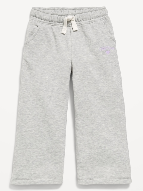 Logo-Graphic Wide-Leg Sweatpants for Toddler Girls