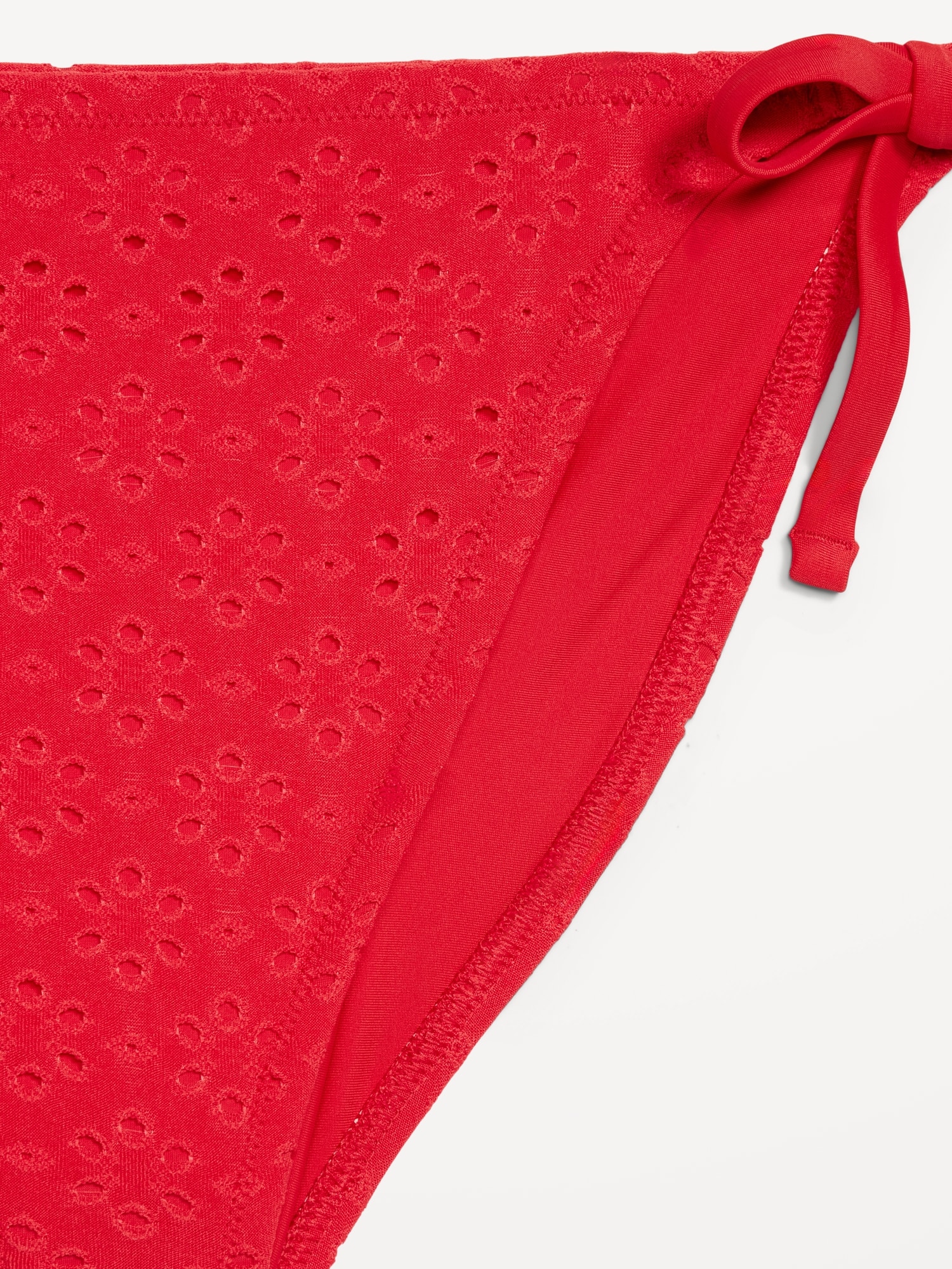Eyelet String Bikini Swim Bottoms