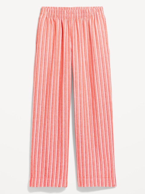 High-Waisted Linen-Blend Wide-Leg Pants