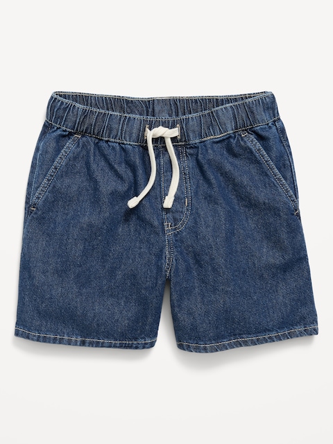 Above Knee Super Baggy Pull-On Jean Shorts for Boys