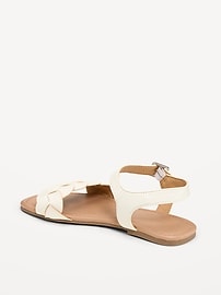 Image number 4 showing, Faux-Leather Braided-Strap Sandals for Girls