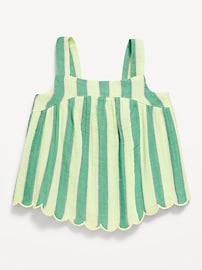 Image number 1 showing, Sleeveless Double-Weave Scalloped-Hem Top for Toddler Girls