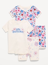 Image number 1 showing, Printed Snug-Fit Pajama 4-Piece for Toddler & Baby