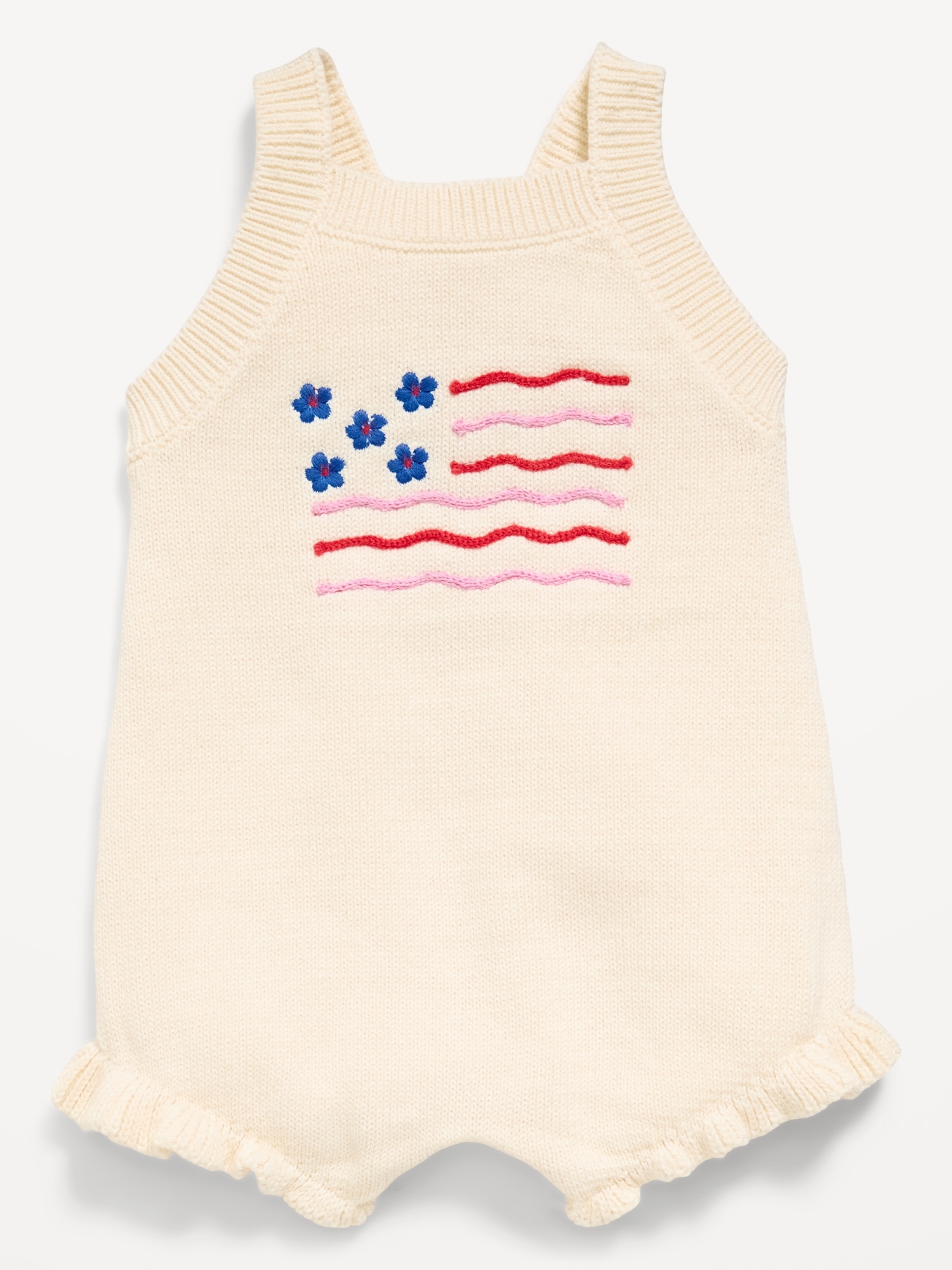 Sleeveless Sweater-Knit One-Piece Romper for Baby