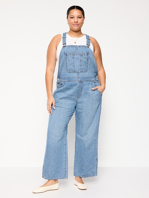 Image number 1 showing, Baggy Wide-Leg Overalls