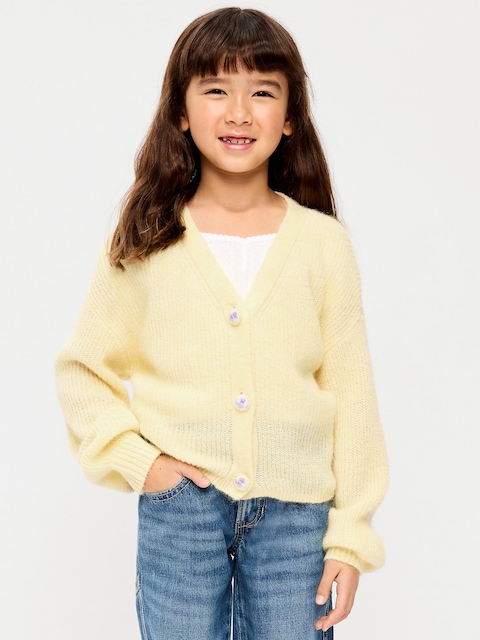 Button-Front Cardigan Sweater for Girls