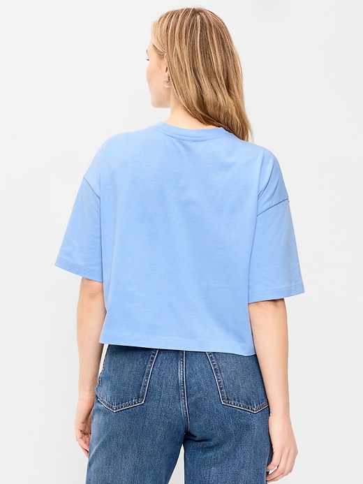 Image number 6 showing, Vintage Crew-Neck Oversized Crop T-Shirt