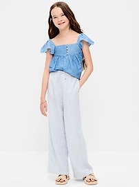 Image number 5 showing, Striped Linen-Blend Wide-Leg Pants for Girls