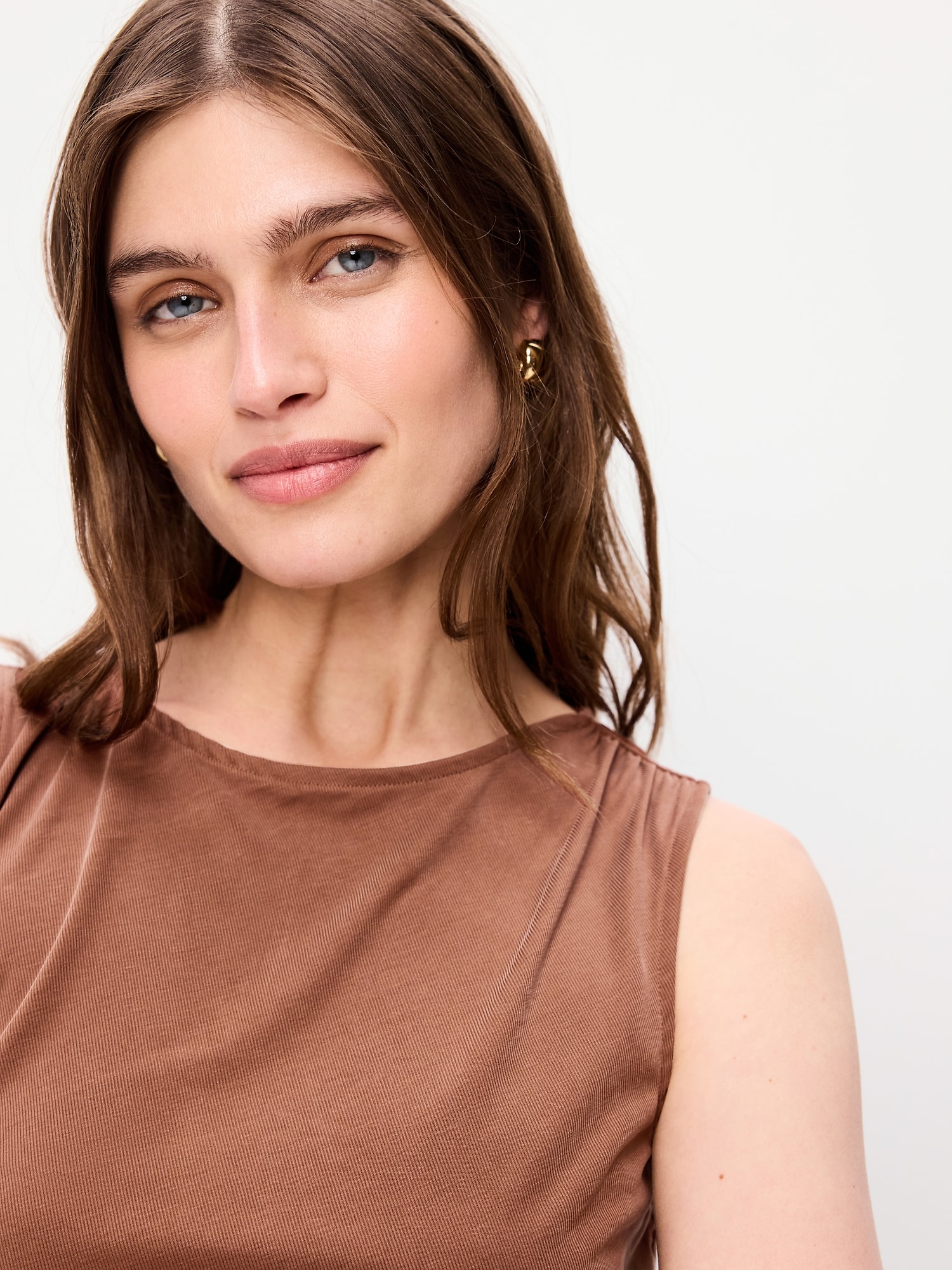Sleeveless Draped Midi Dress