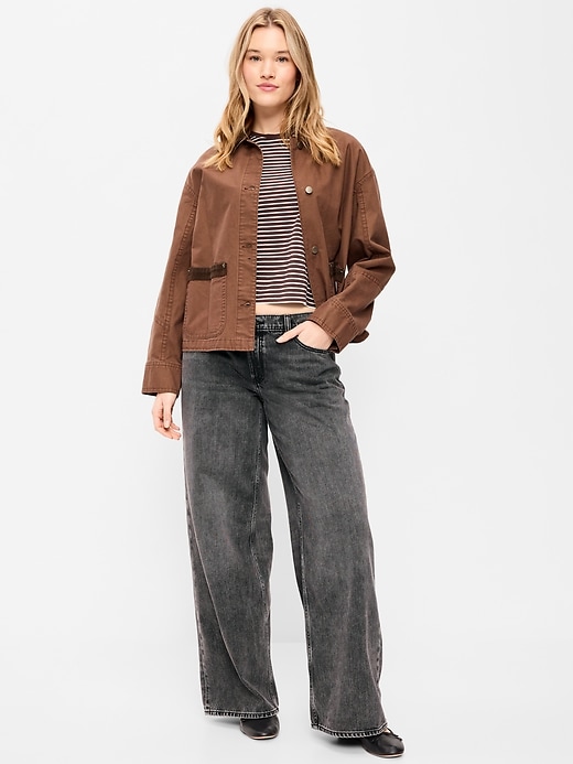 Image number 6 showing, Low-Rise Baggy Wide-Leg Jeans