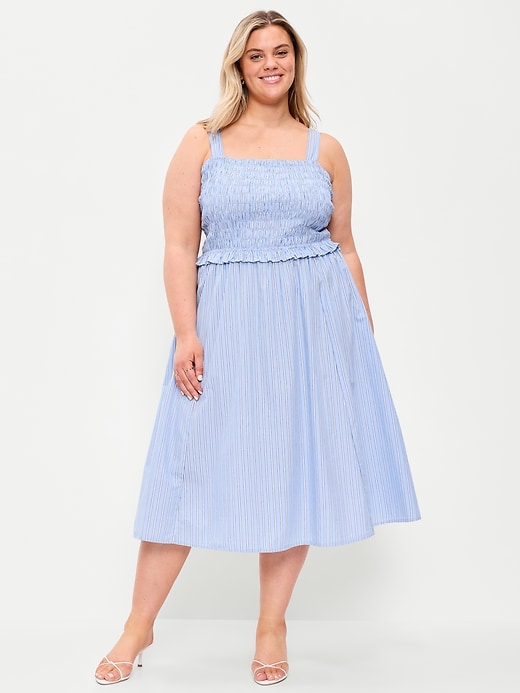 Image number 6 showing, Fit & Flare Smocked-Bodice Midi Dress