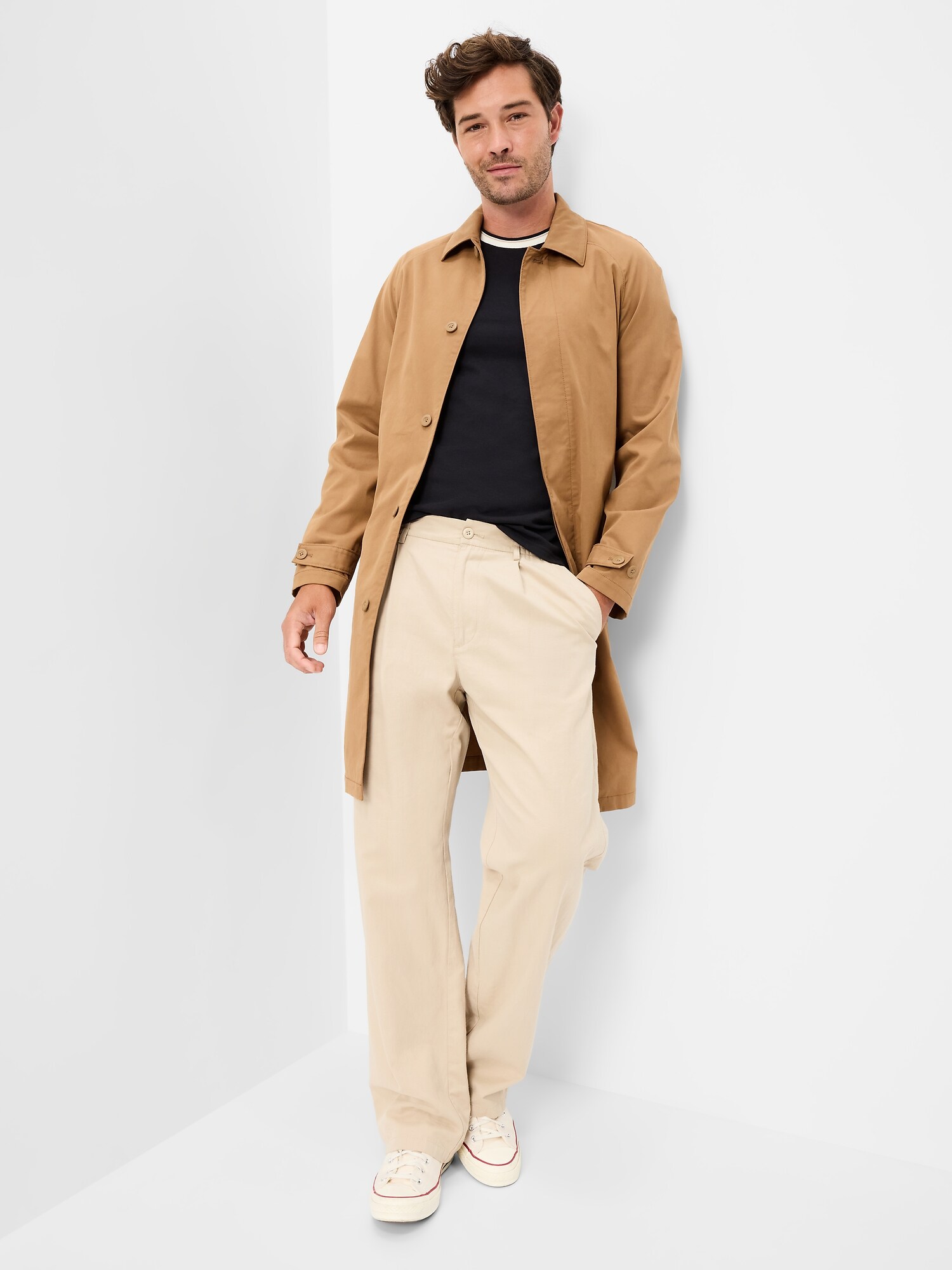 Мужская футболка Old Navy Crew-Neck Pique, цвет: Чёрный — фото 3