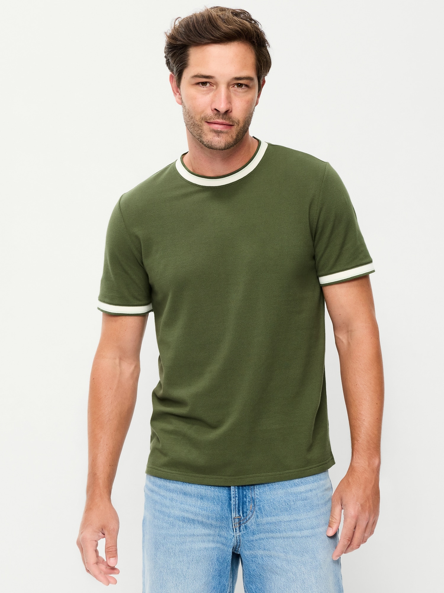 Crew-Neck Pique T-Shirt