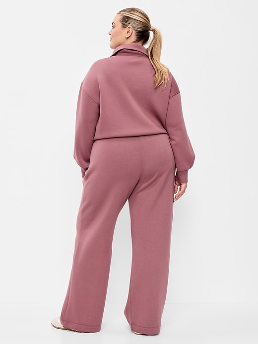 Image number 8 showing, High-Waisted Bounce Fleece Wide-Leg Sweatpants