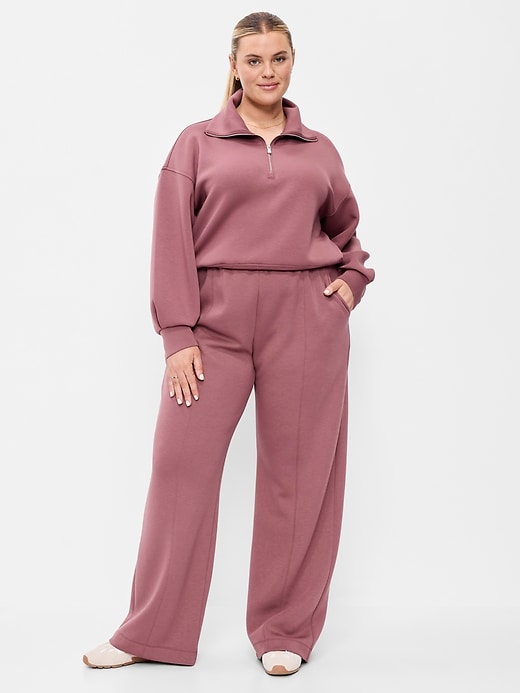 Image number 7 showing, High-Waisted Bounce Fleece Wide-Leg Sweatpants