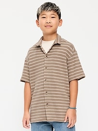 Image number 1 showing, Oversized Short-Sleeve Sweater-Knit Shirt for Boys