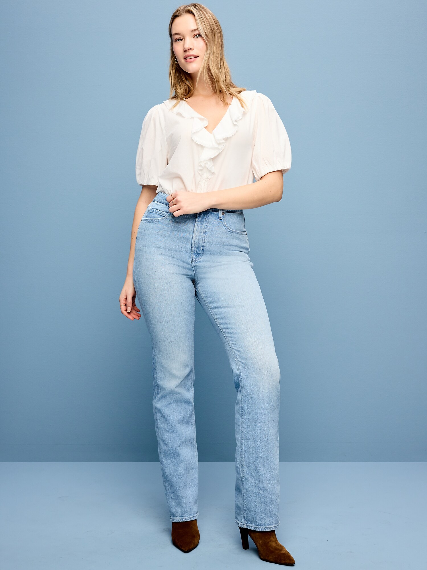 Женские джинсы Old Navy Extra High-Waisted Boot-Cut, цвет: Margot — фото 5