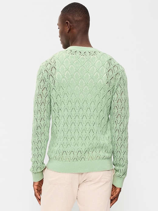 Image number 2 showing, Pointelle V-Neck Sweater