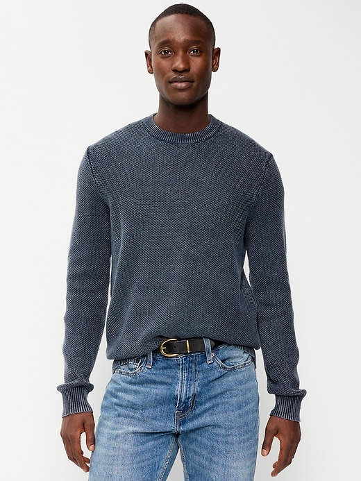 Image number 1 showing, Washed Crew-Neck Sweater