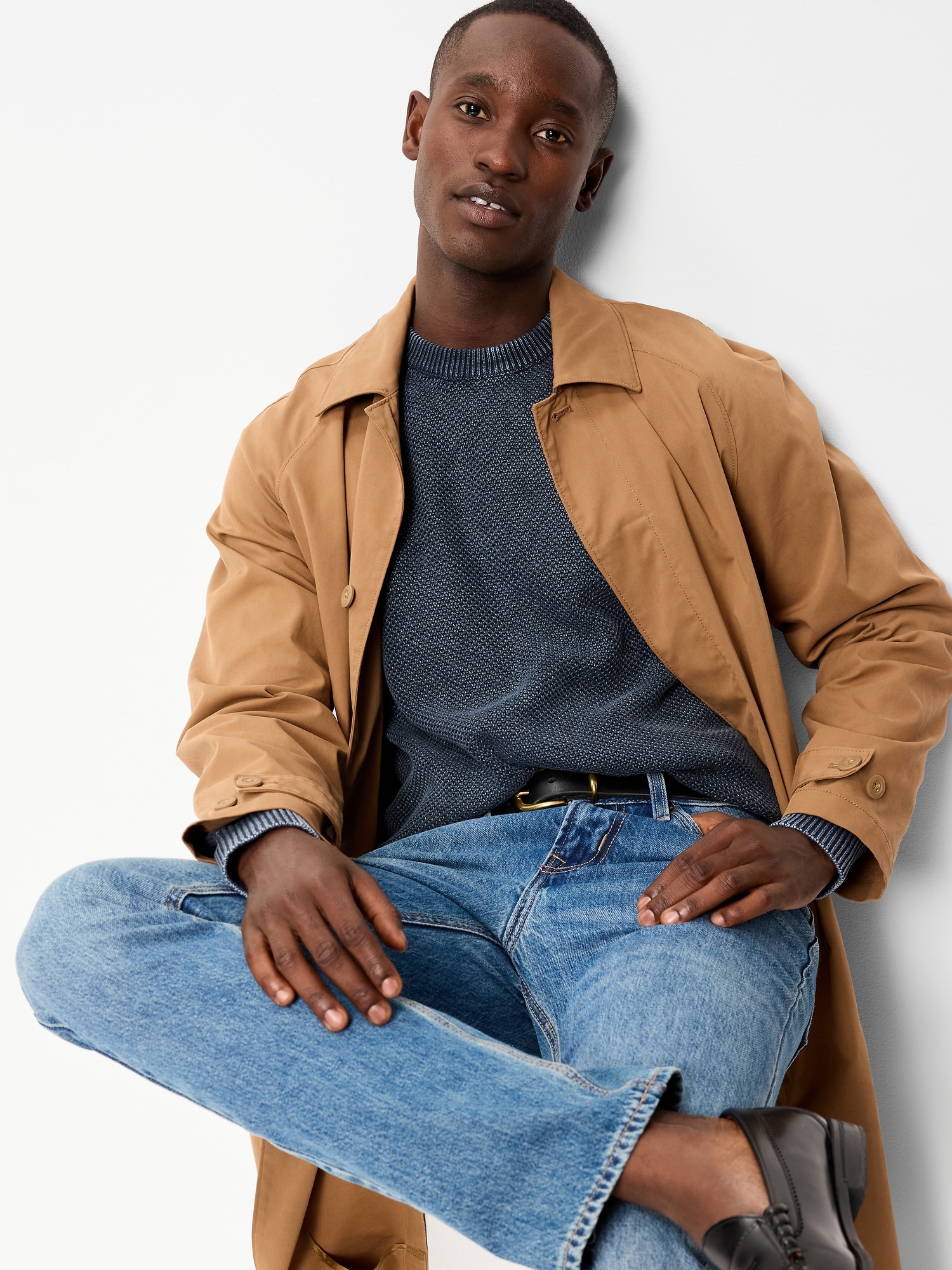 Washed Crew-Neck Sweater