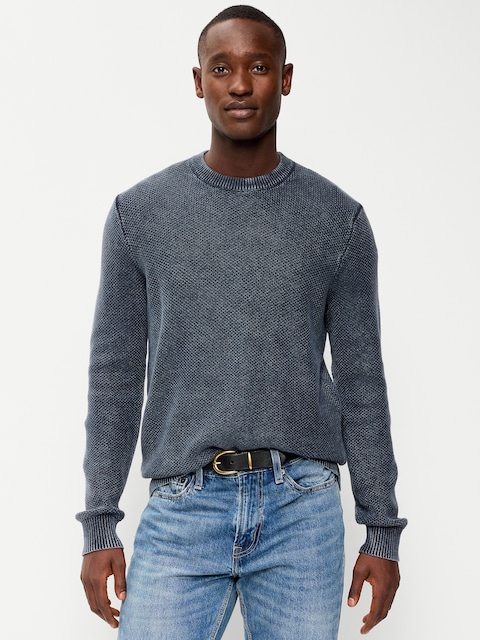 Washed Crew-Neck Sweater