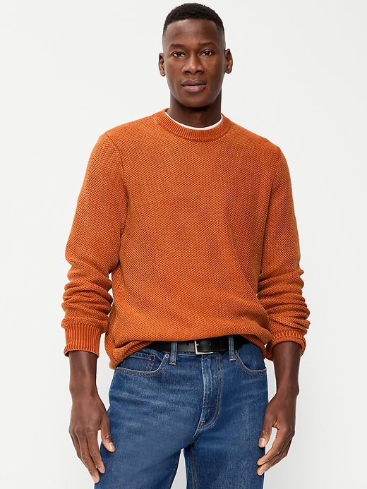 Image number 1 showing, Washed Crew-Neck Sweater