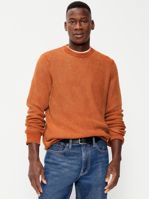 Washed Crew-Neck Sweater