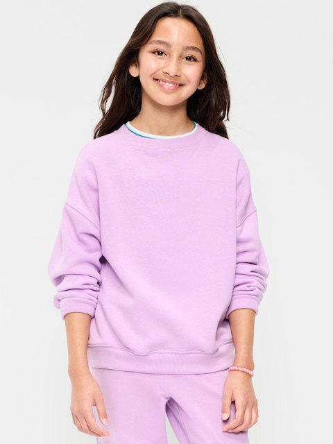 Oversized Long-Sleeve Tunic Sweatshirt for Girls