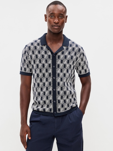 Short-Sleeve Sweater Shirt