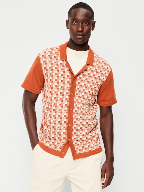 Short-Sleeve Sweater Shirt