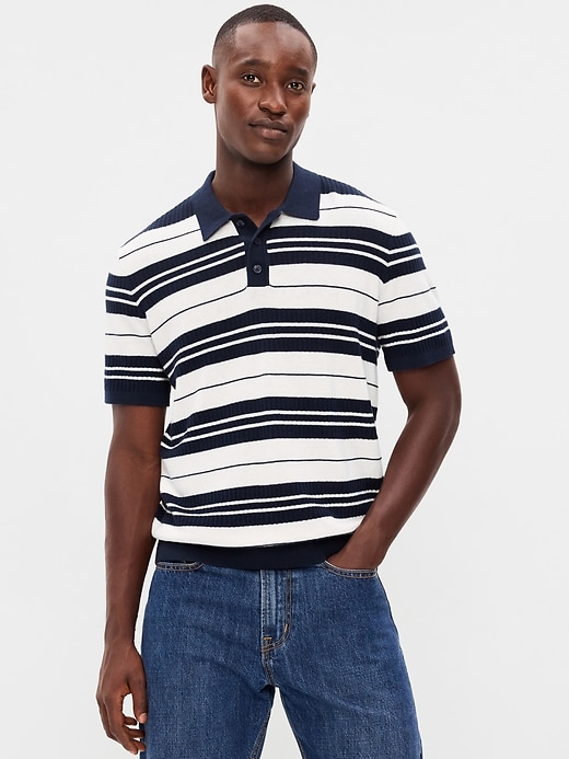 Image number 1 showing, Striped Polo Sweater
