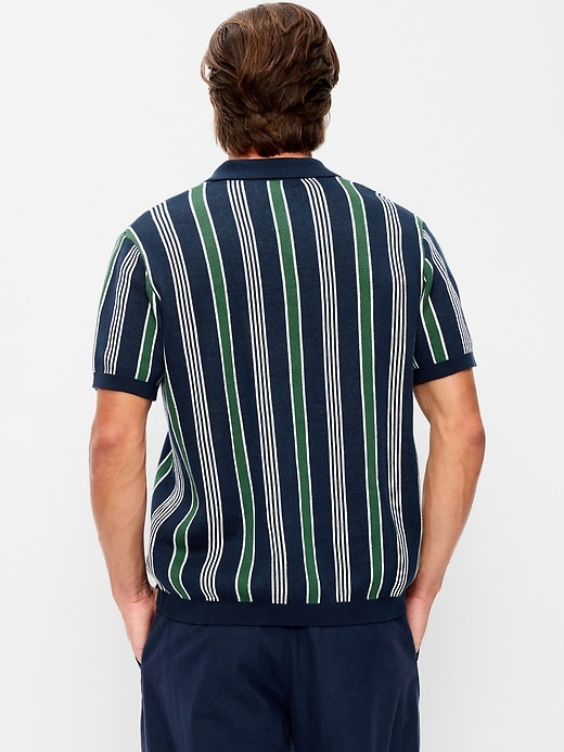 Image number 2 showing, Short-Sleeve Striped Sweater Shirt