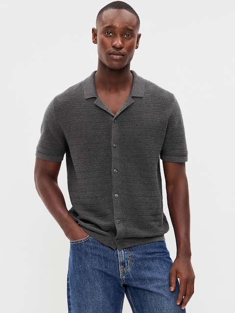 Short-Sleeve Sweater Shirt
