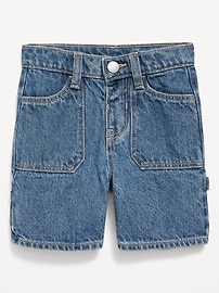 Image number 3 showing, Baggy Carpenter Utility Jean Shorts for Toddler Boys