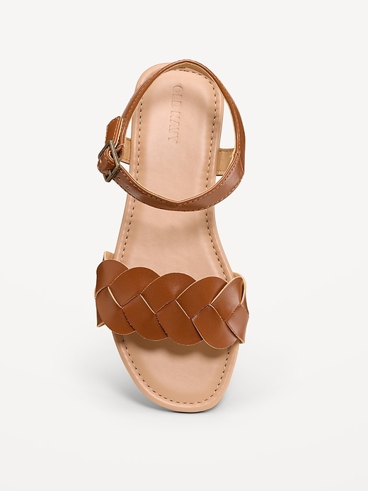 Image number 3 showing, Faux-Leather Braided-Strap Sandals for Girls
