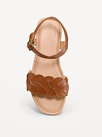 Image number 3 showing, Faux-Leather Braided-Strap Sandals for Girls