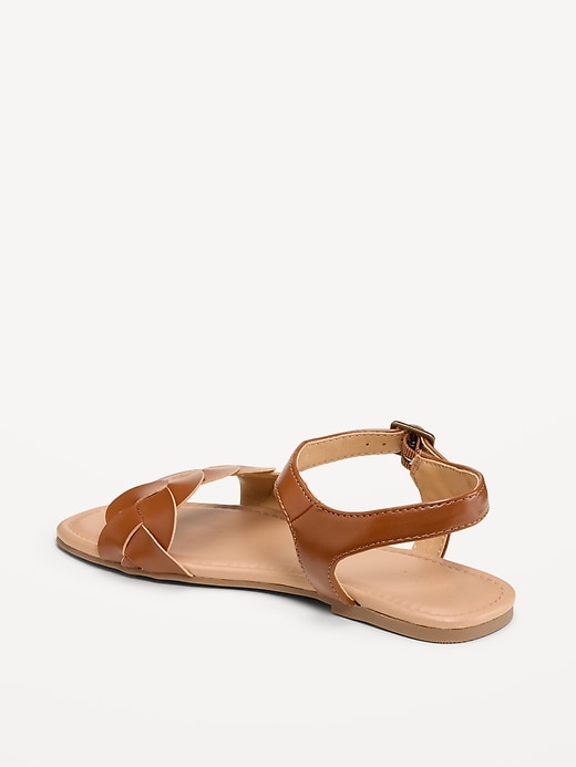 Image number 4 showing, Faux-Leather Braided-Strap Sandals for Girls