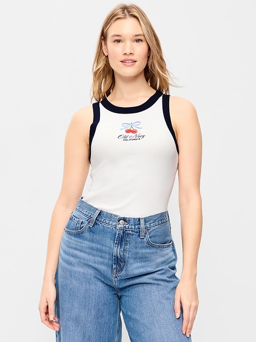 Image number 4 showing, Snug Ribbed Crop Tank Top