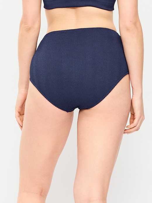 Image number 6 showing, High-Waisted Ribbed Bikini Swim Bottoms