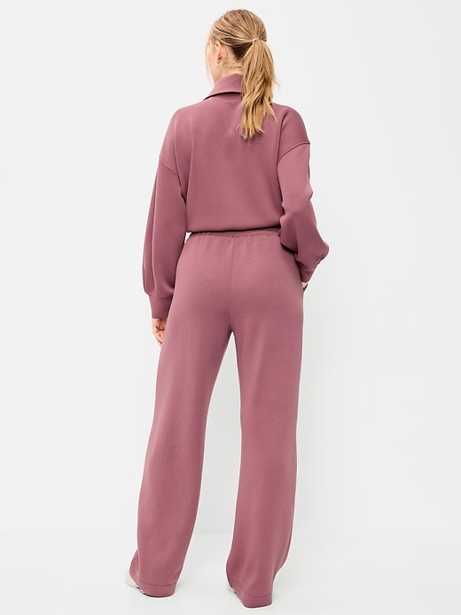 Image number 6 showing, High-Waisted Bounce Fleece Wide-Leg Sweatpants