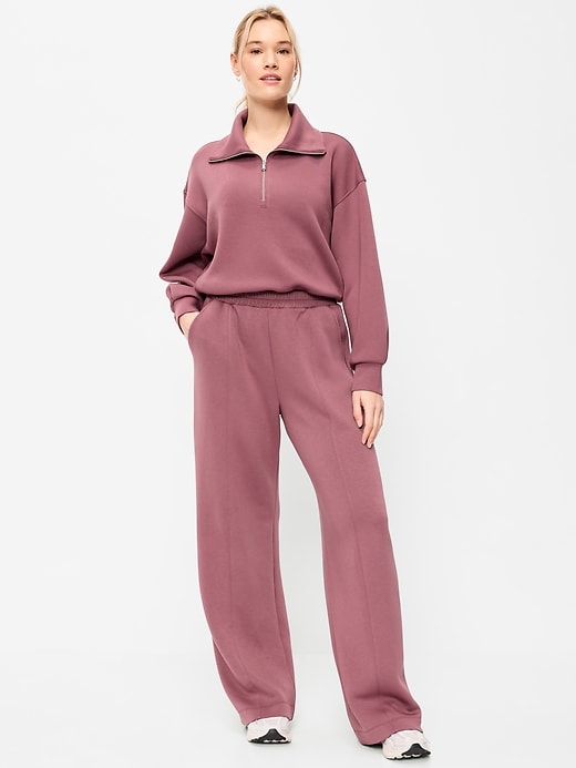 Image number 5 showing, High-Waisted Bounce Fleece Wide-Leg Sweatpants