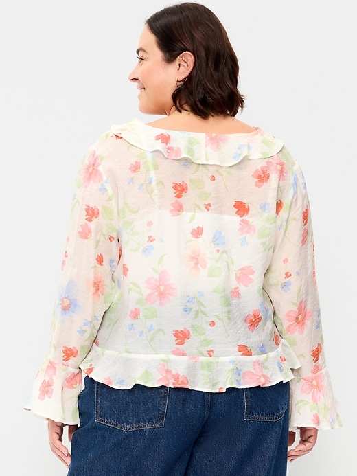 Image number 8 showing, Bell-Sleeve Ruffle Top