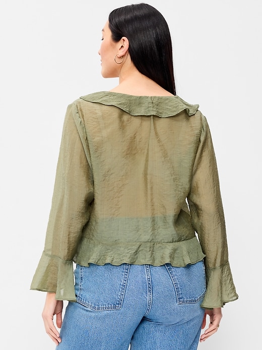 Image number 5 showing, Bell-Sleeve Ruffle Top