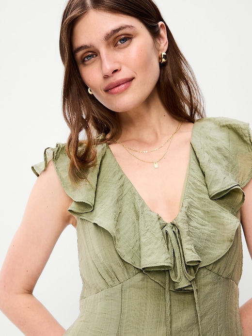 Image number 3 showing, Ruffle-Sleeve Fit & Flare Midi Dress