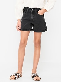 Image number 1 showing, High-Waisted Jean Midi Shorts for Girls