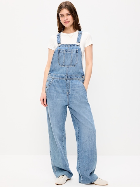Baggy Wide-Leg Overalls