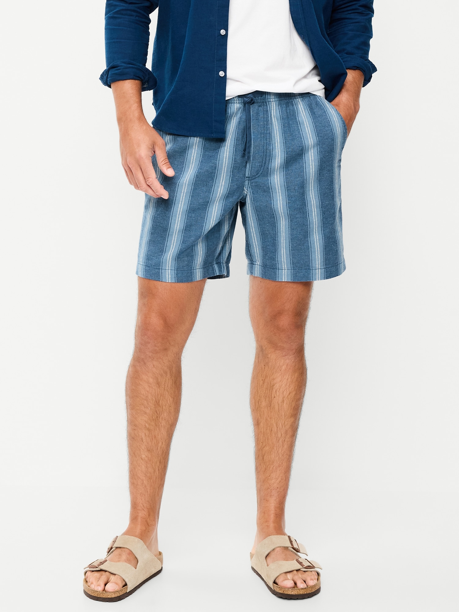 Linen-Blend Jogger Shorts - 7-inch inseam
