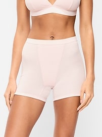Image number 1 showing, High-Waisted Ribbed Boyshort Briefs -- 3-inch inseam