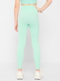 Image number 2 showing, Fitted High-Waisted 7/8-Length Seamless Performance Leggings for Girls
